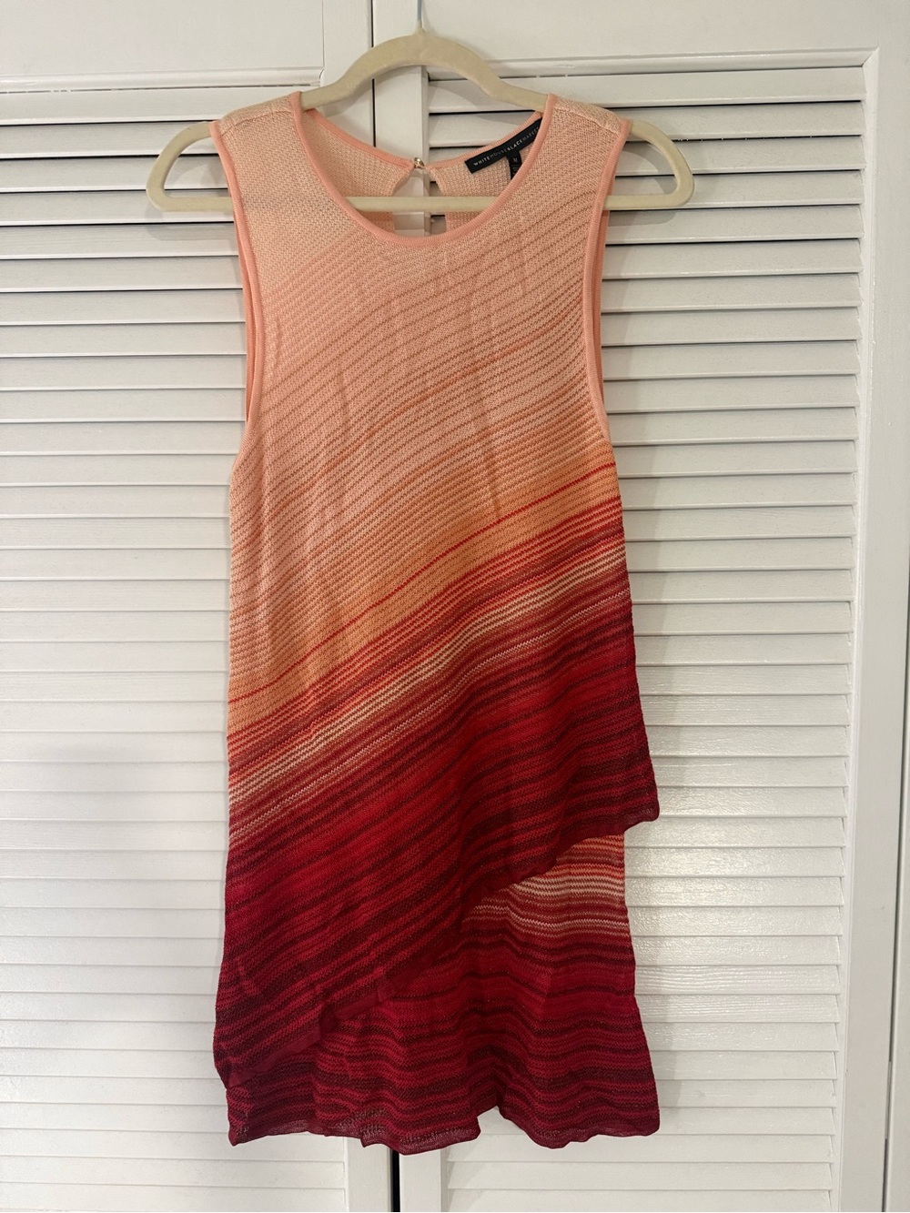 White House Black Market Gradient Sleeveless Tunic in Peach to Crimson